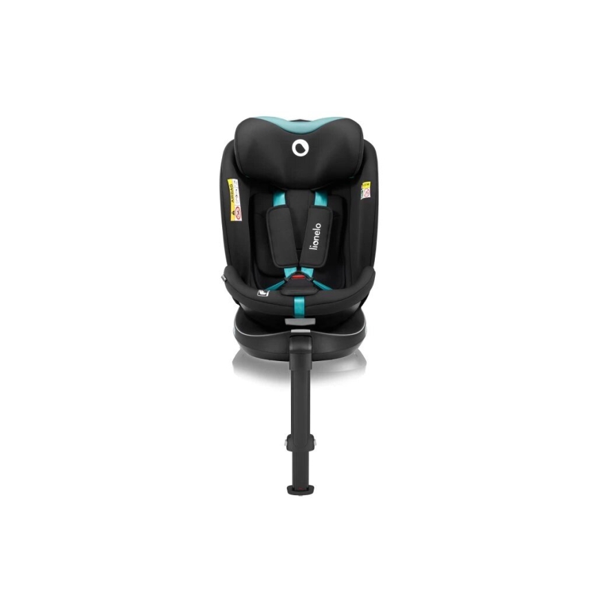 Lionelo - Seggiolino auto con base girevole NAVY i-Dimensioni 40-150 cm nero/turchese