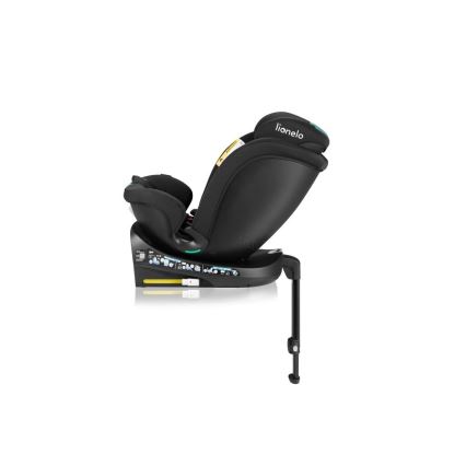 Lionelo - Seggiolino auto con base girevole NAVY i-Dimensioni 40-150 cm nero/turchese