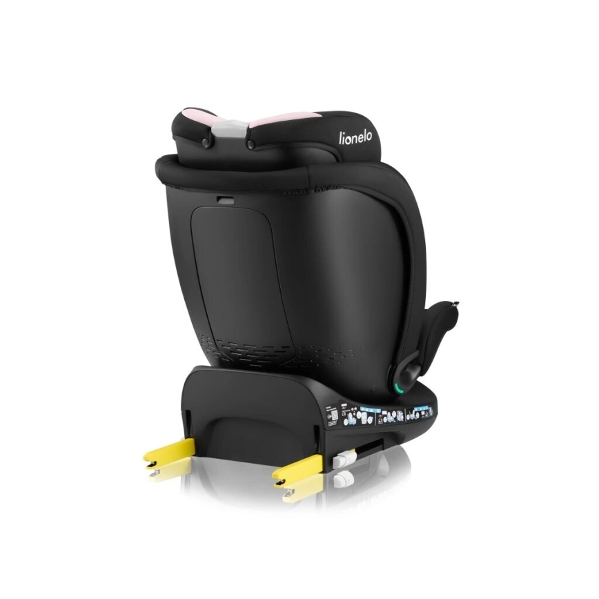 Lionelo - Seggiolino auto con base girevole NAVY i-Size 40-150 cm nero/rosa