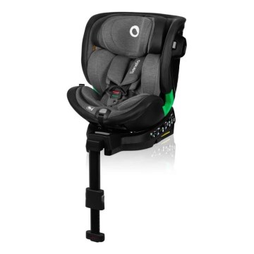 Lionelo - Seggiolino auto con base rotante HARMONY i-Dimensioni 40-150 cm nero/grigio