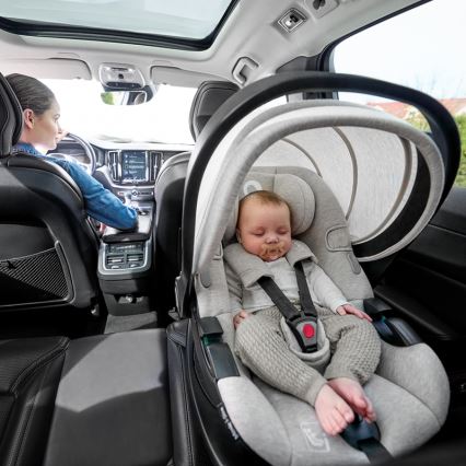 Lionelo - Seggiolino auto con base rotante MOXIE SET i-Size 40-87 cm Beige Sabbia