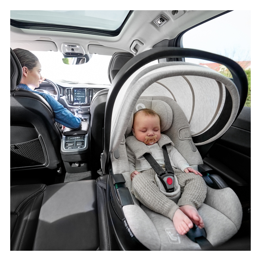 Lionelo - Seggiolino auto con base rotante MOXIE SET i-Size 40-87 cm Beige Sabbia