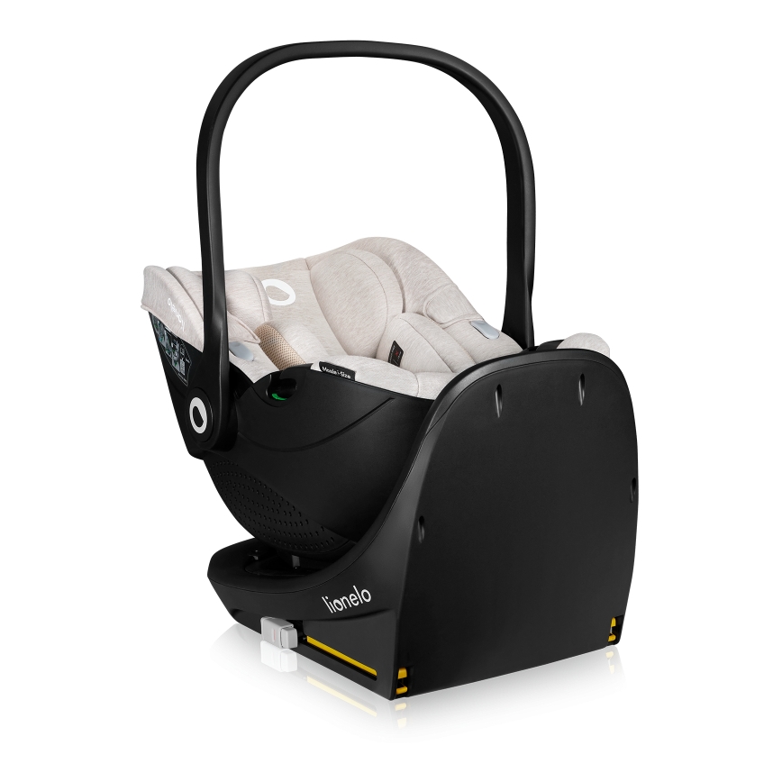 Lionelo - Seggiolino auto con base rotante MOXIE SET i-Size 40-87 cm Beige Sabbia