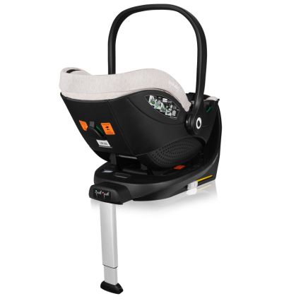 Lionelo - Seggiolino auto con base rotante MOXIE SET i-Size 40-87 cm Beige Sabbia