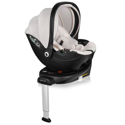 Lionelo - Seggiolino auto con base rotante MOXIE SET i-Size 40-87 cm Beige Sabbia