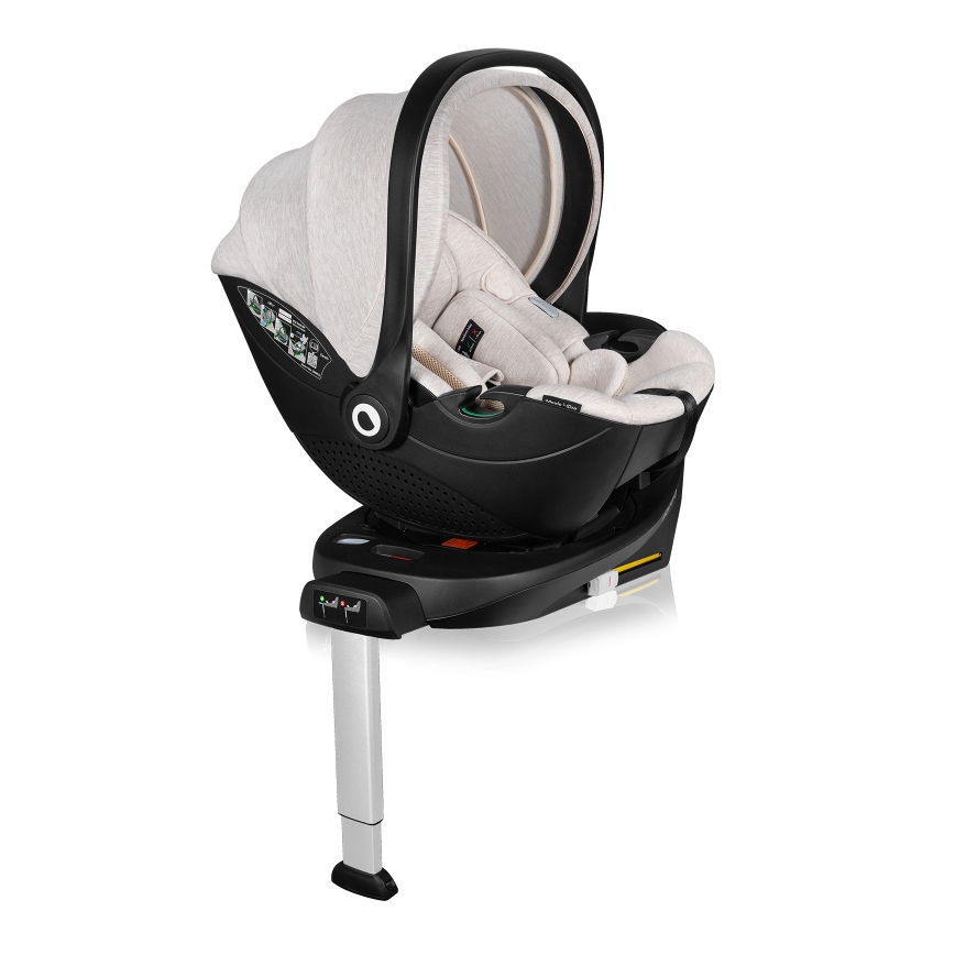Lionelo - Seggiolino auto con base rotante MOXIE SET i-Size 40-87 cm Beige Sabbia