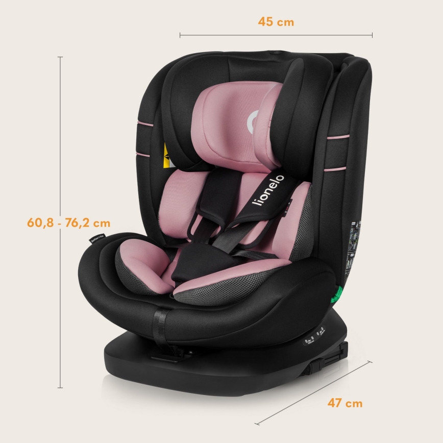Lionelo - Seggiolino auto girevole BASTIAAN i-Size 40-150 cm Rosa