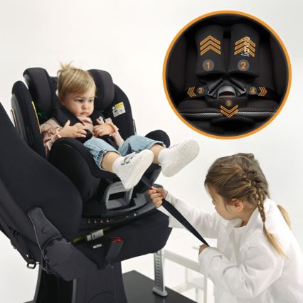 Lionelo - Seggiolino auto con base girevole ANTOON PLUS i-Size 40-105 cm Nero Onice