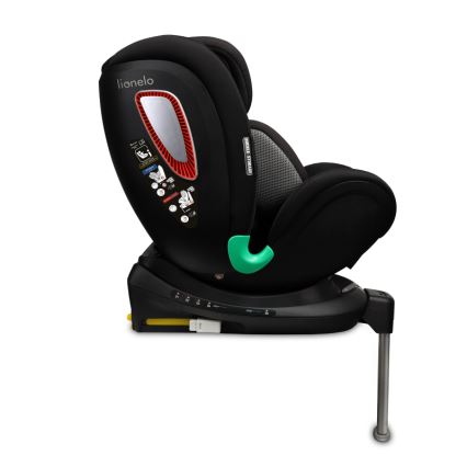 Lionelo - Seggiolino auto con base girevole ANTOON PLUS i-Size 40-105 cm Nero Onice