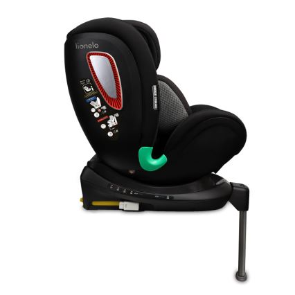 Lionelo - Seggiolino auto con base girevole ANTOON PLUS i-Size 40-105 cm Nero Onice