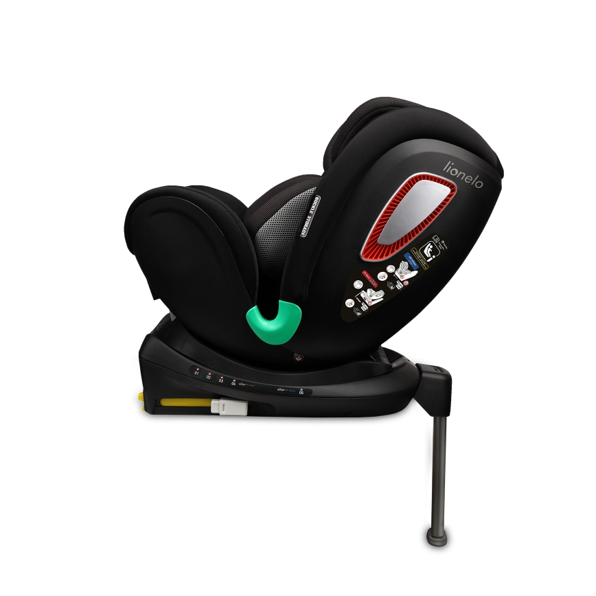 Lionelo - Seggiolino auto con base girevole ANTOON PLUS i-Size 40-105 cm Nero Onice