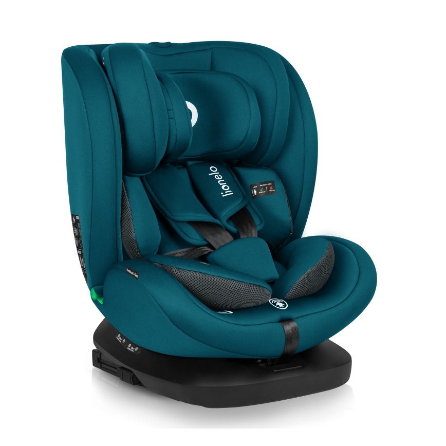 Lionelo - Seggiolino auto girevole con base BASTIAAN i-Size 40-150 cm blu indaco
