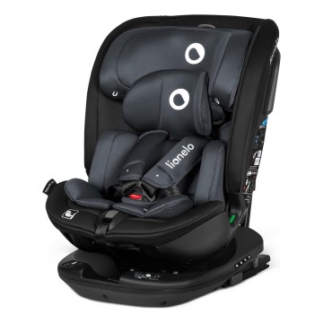 Lionelo - Seggiolino auto girevole con base BASTIAAN i-Size 40-150 cm Grigio Pietra