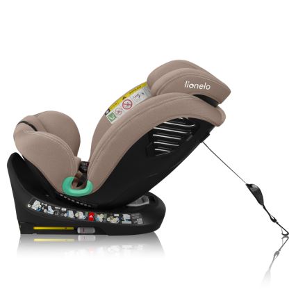 Lionelo - Seggiolino auto con base girevole BASTIAAN ONE i-Size 40-150 cm beige sabbia