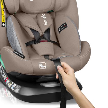 Lionelo - Seggiolino auto con base girevole BASTIAAN ONE i-Size 40-150 cm beige sabbia