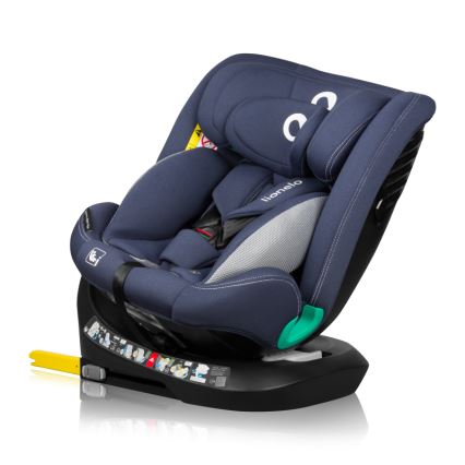 Lionelo - Seggiolino auto con base girevole BASTIAAN ONE i-Size 40-150 cm Blu Navy