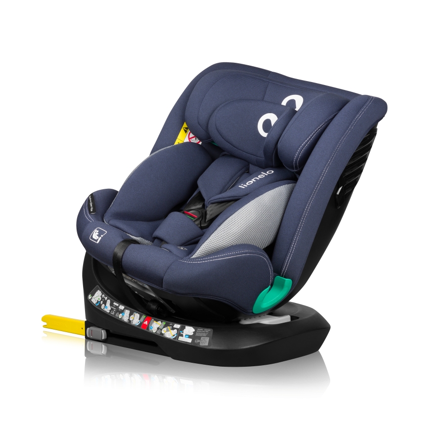 Lionelo - Seggiolino auto con base girevole BASTIAAN ONE i-Size 40-150 cm Blu Navy