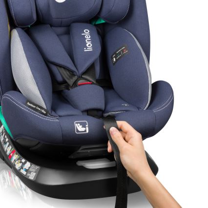 Lionelo - Seggiolino auto con base girevole BASTIAAN ONE i-Size 40-150 cm Blu Navy