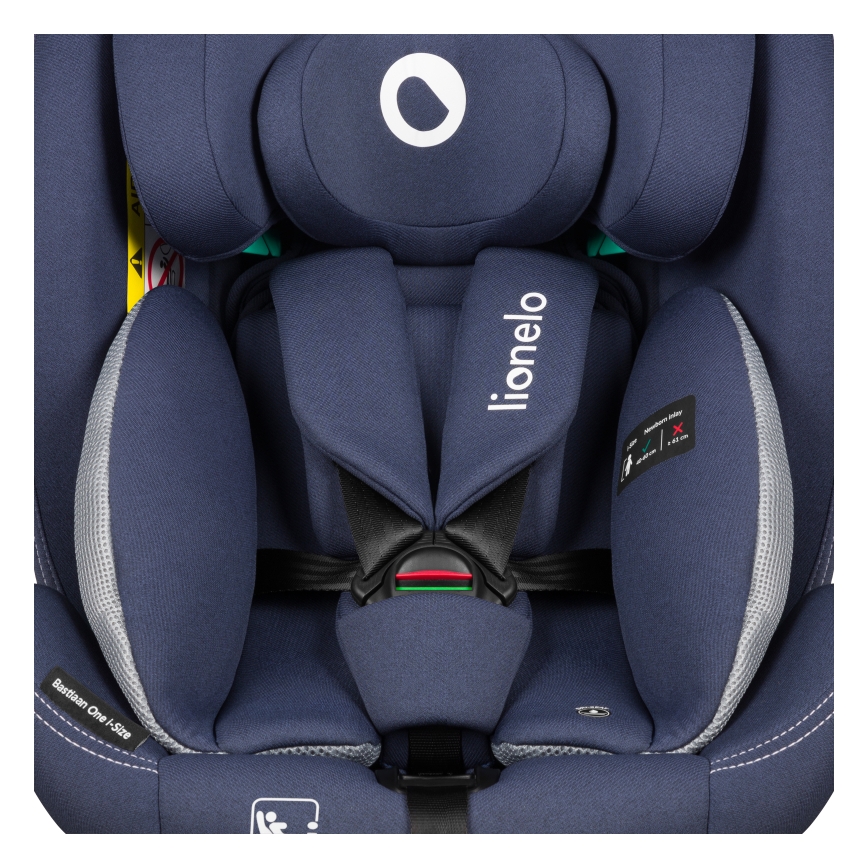 Lionelo - Seggiolino auto con base girevole BASTIAAN ONE i-Size 40-150 cm Blu Navy