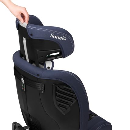 Lionelo - Seggiolino auto con base girevole BASTIAAN ONE i-Size 40-150 cm Blu Navy