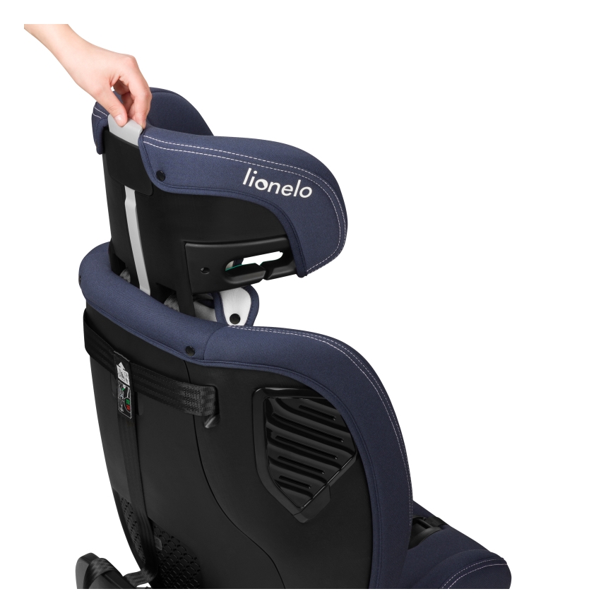 Lionelo - Seggiolino auto con base girevole BASTIAAN ONE i-Size 40-150 cm Blu Navy