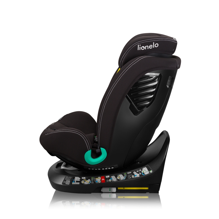 Lionelo - Seggiolino auto con base girevole BASTIAAN ONE i-Size 40-150 cm Nero Carbonio
