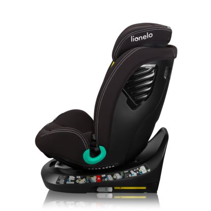 Lionelo - Seggiolino auto con base girevole BASTIAAN ONE i-Size 40-150 cm Nero Carbonio