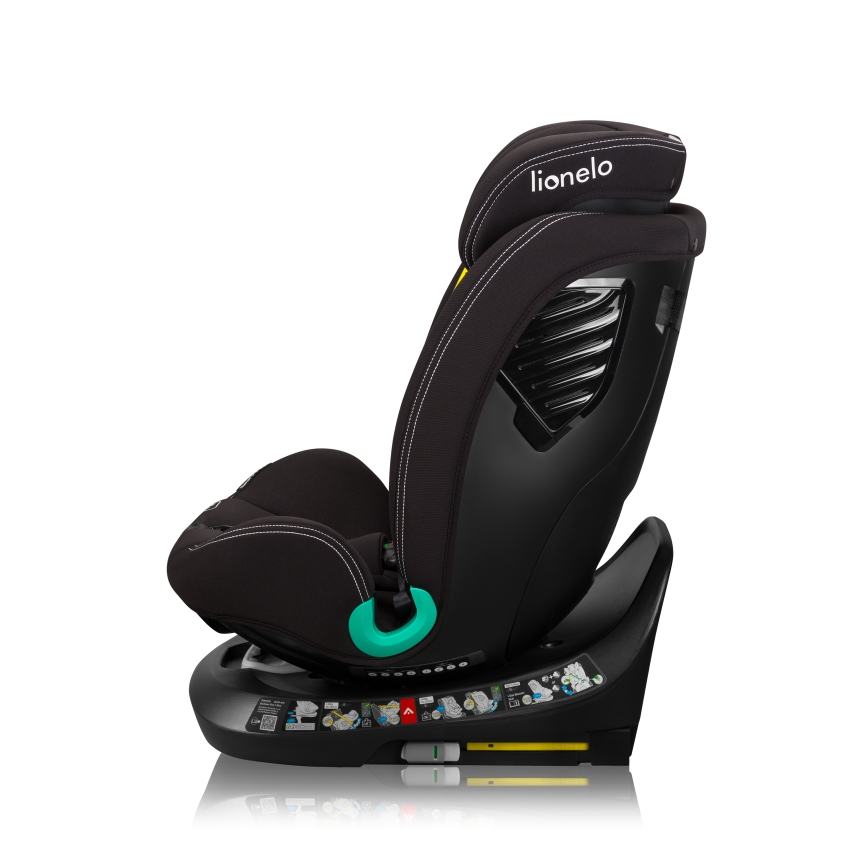 Lionelo - Seggiolino auto con base girevole BASTIAAN ONE i-Size 40-150 cm Nero Carbonio