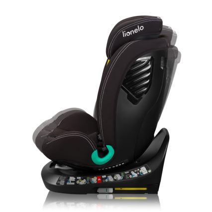 Lionelo - Seggiolino auto con base girevole BASTIAAN ONE i-Size 40-150 cm Nero Carbonio
