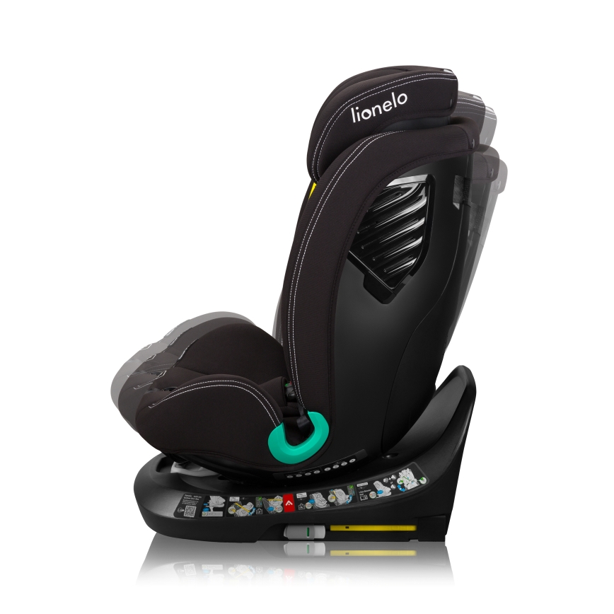 Lionelo - Seggiolino auto con base girevole BASTIAAN ONE i-Size 40-150 cm Nero Carbonio
