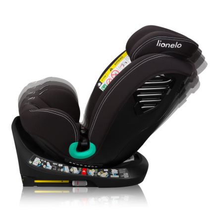 Lionelo - Seggiolino auto con base girevole BASTIAAN ONE i-Size 40-150 cm Nero Carbonio