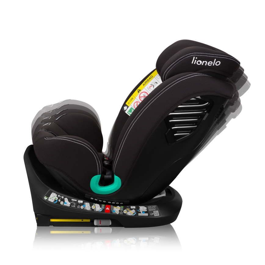 Lionelo - Seggiolino auto con base girevole BASTIAAN ONE i-Size 40-150 cm Nero Carbonio