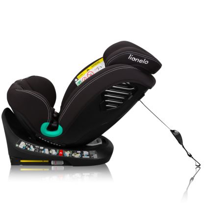 Lionelo - Seggiolino auto con base girevole BASTIAAN ONE i-Size 40-150 cm Nero Carbonio