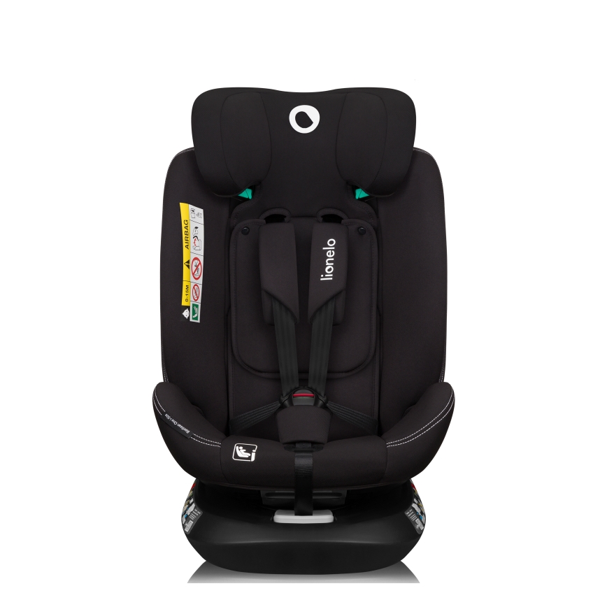 Lionelo - Seggiolino auto con base girevole BASTIAAN ONE i-Size 40-150 cm Nero Carbonio