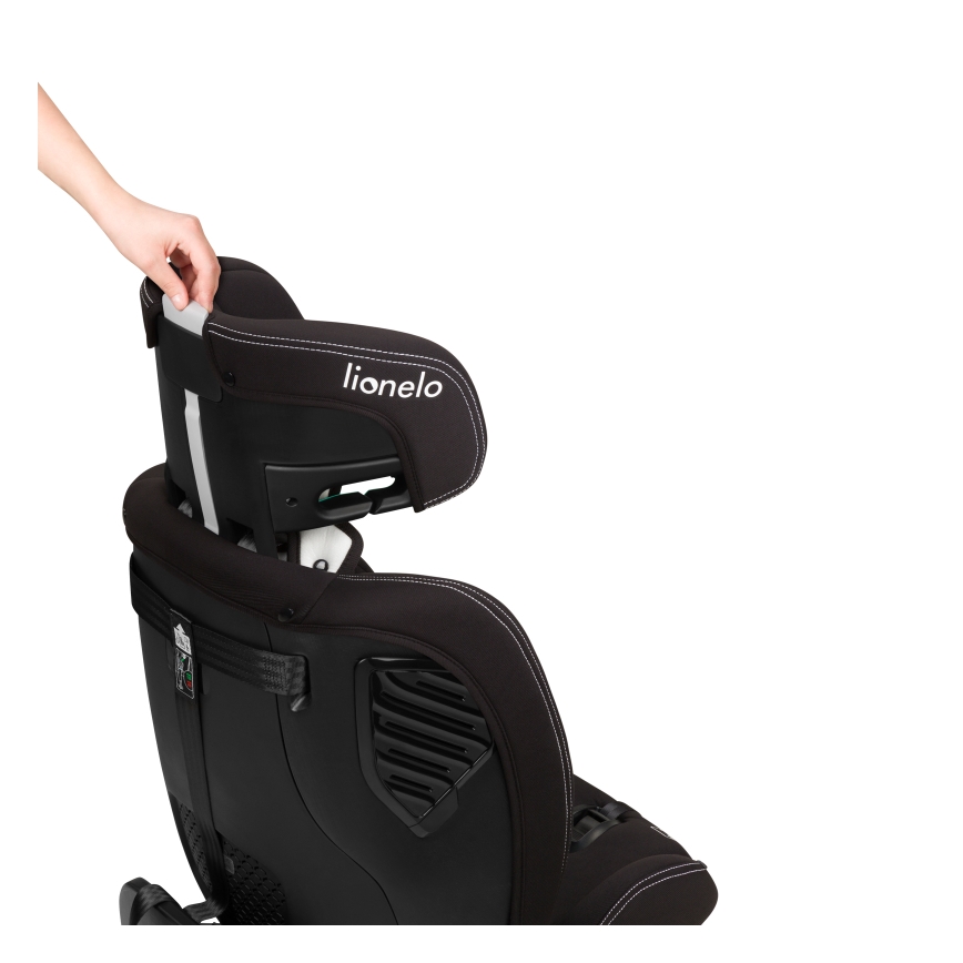Lionelo - Seggiolino auto con base girevole BASTIAAN ONE i-Size 40-150 cm Nero Carbonio