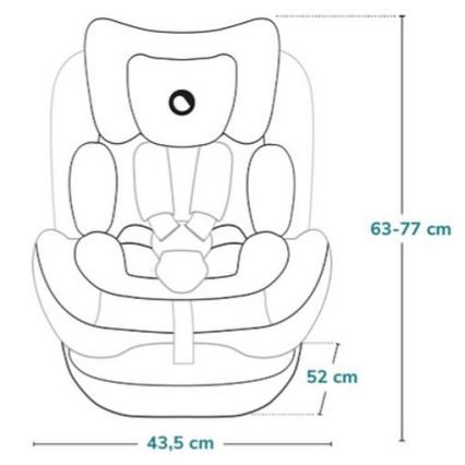Lionelo - Seggiolino auto con base girevole BASTIAAN ONE i-Size 40-150 cm Nero Carbonio