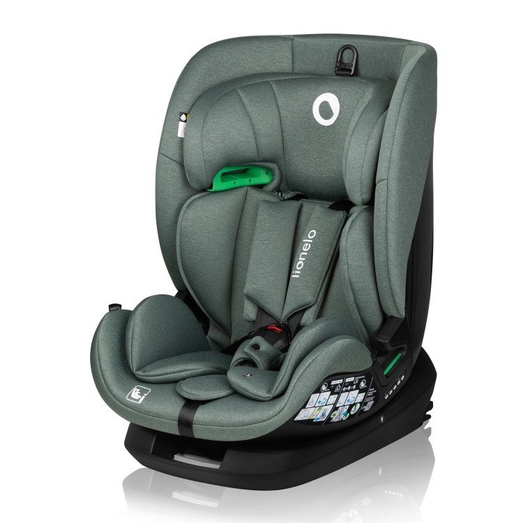 Lionelo - Seggiolino auto girevole i-Size LAVENDER con base, 76–150 cm, verde pistacchio