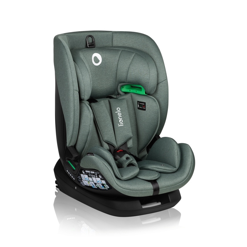 Lionelo - Seggiolino auto girevole i-Size LAVENDER con base, 76–150 cm, verde pistacchio