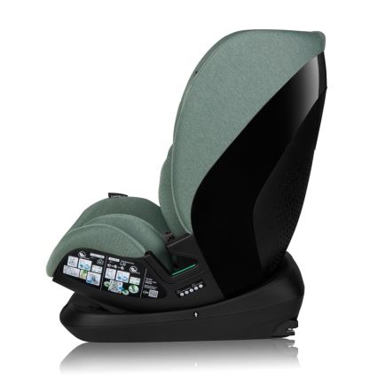 Lionelo - Seggiolino auto girevole i-Size LAVENDER con base, 76–150 cm, verde pistacchio