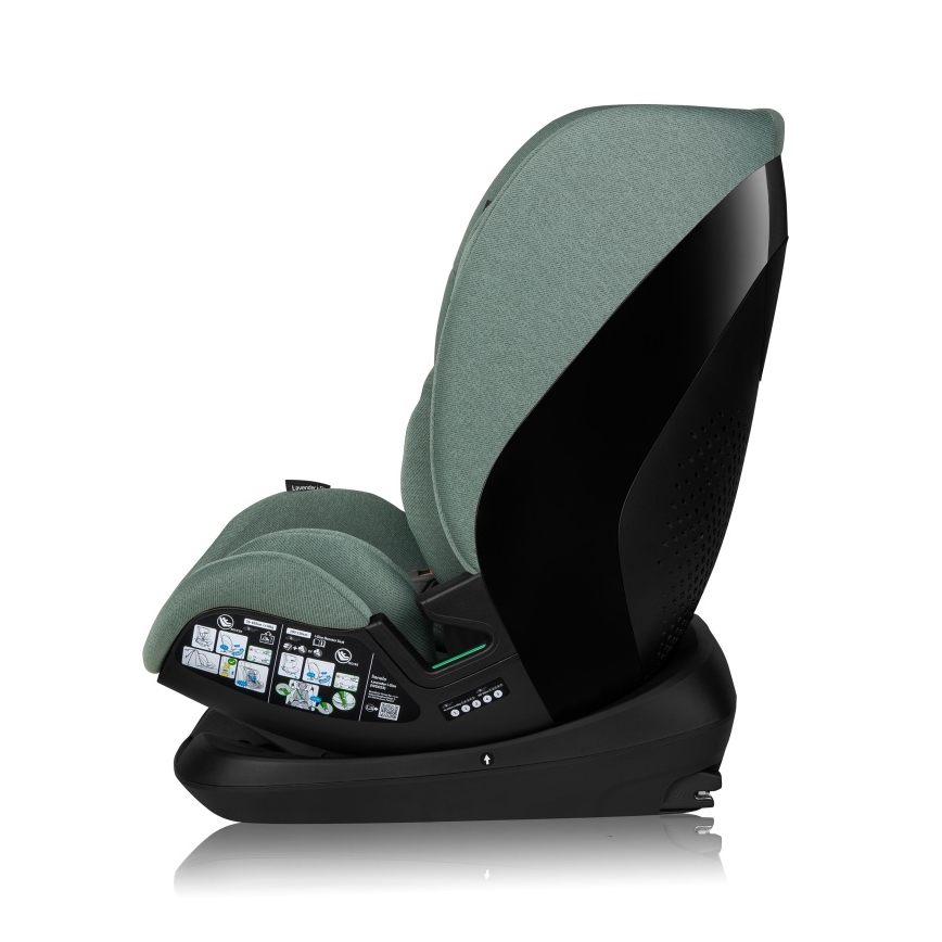 Lionelo - Seggiolino auto girevole i-Size LAVENDER con base, 76–150 cm, verde pistacchio