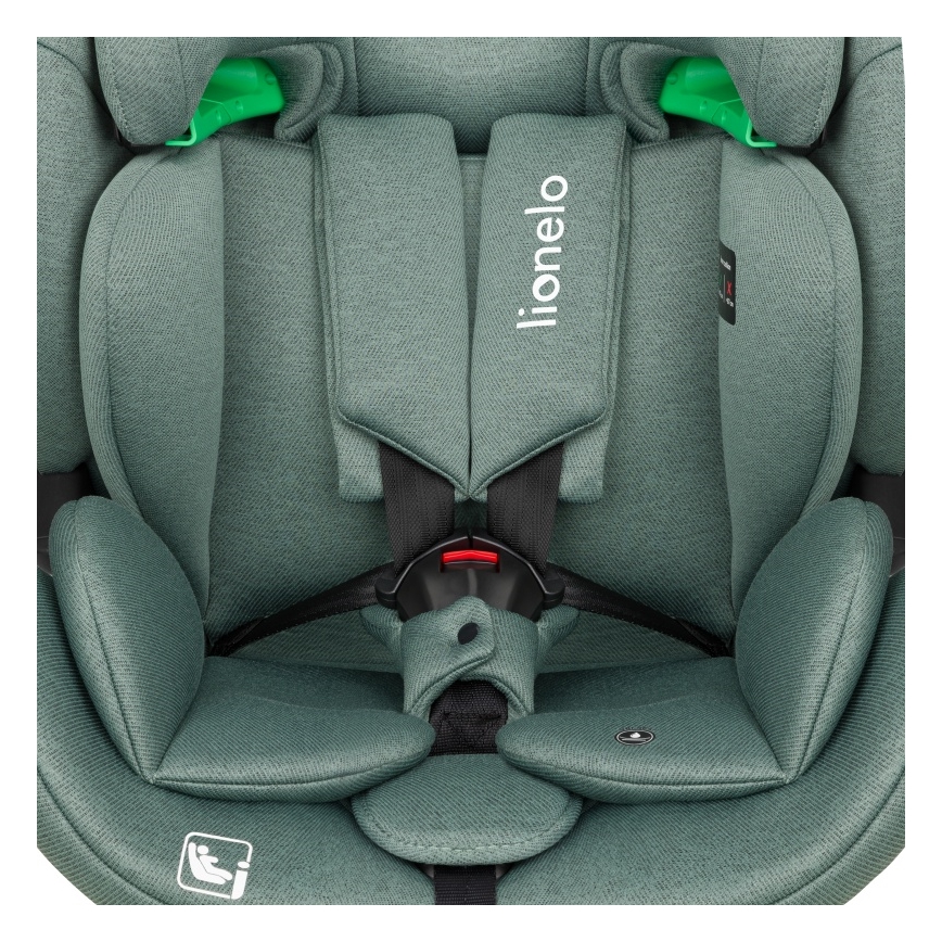 Lionelo - Seggiolino auto girevole i-Size LAVENDER con base, 76–150 cm, verde pistacchio