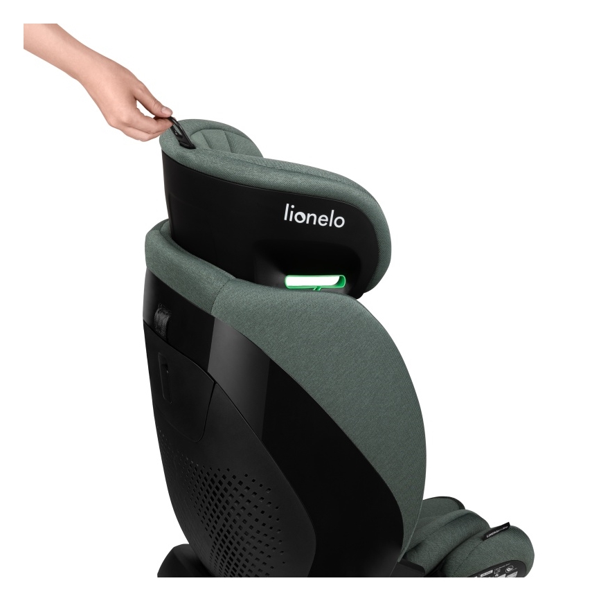 Lionelo - Seggiolino auto girevole i-Size LAVENDER con base, 76–150 cm, verde pistacchio