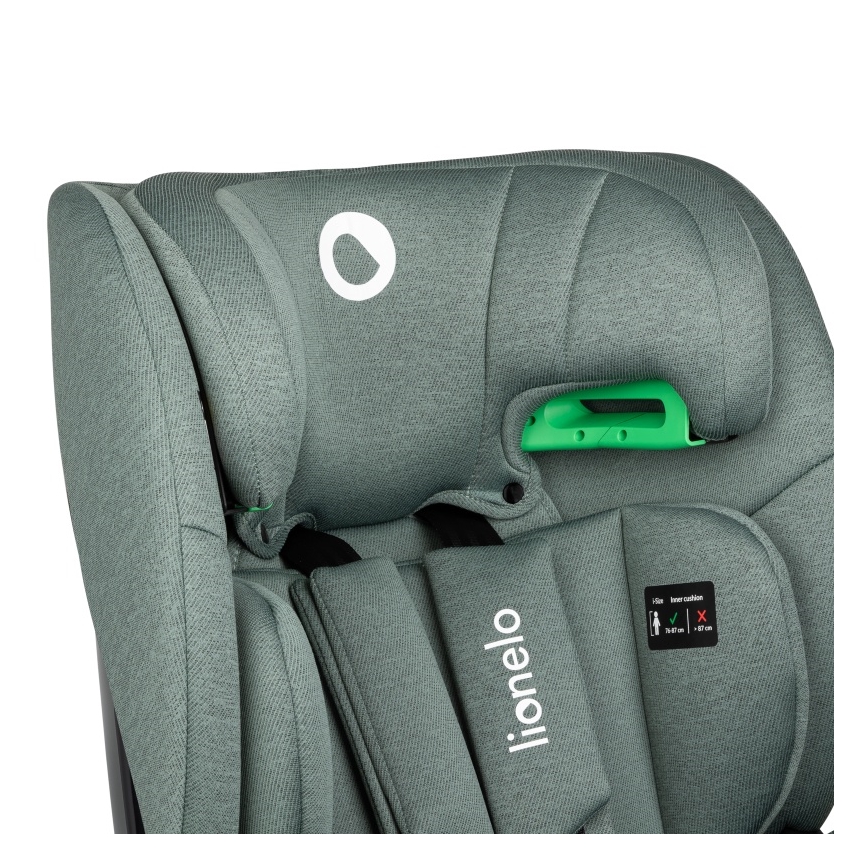 Lionelo - Seggiolino auto girevole i-Size LAVENDER con base, 76–150 cm, verde pistacchio