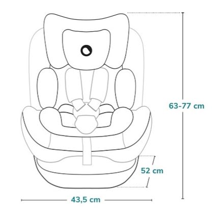 Lionelo - Seggiolino auto girevole i-Size LAVENDER con base, 76–150 cm, verde pistacchio