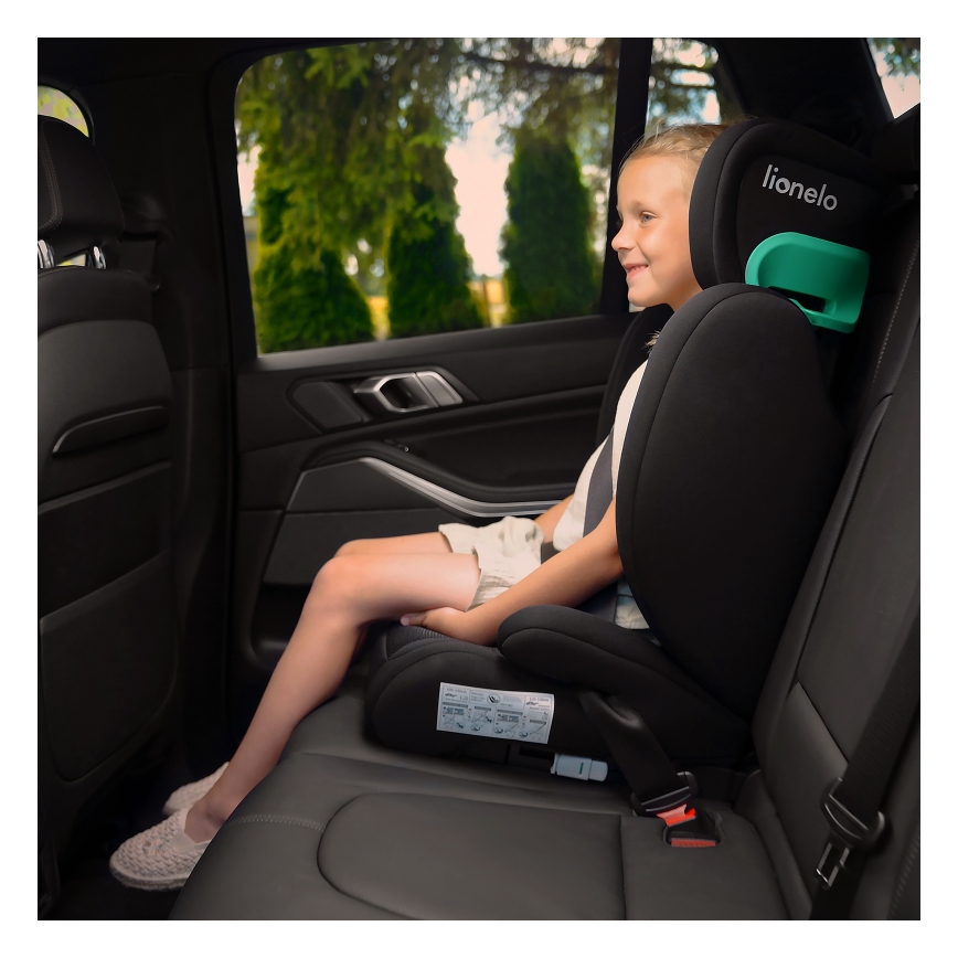 Lionelo - Seggiolino auto HUGO i-Dimensioni 100-150 cm nero