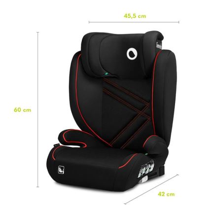 Lionelo - Seggiolino auto HUGO i-Dimensioni 100-150 cm nero/rosso