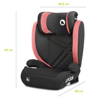 Lionelo - Seggiolino auto HUGO i-Size 100-150 cm nero/rosa