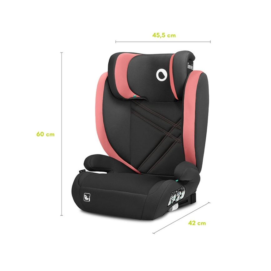 Lionelo - Seggiolino auto HUGO i-Size 100-150 cm nero/rosa