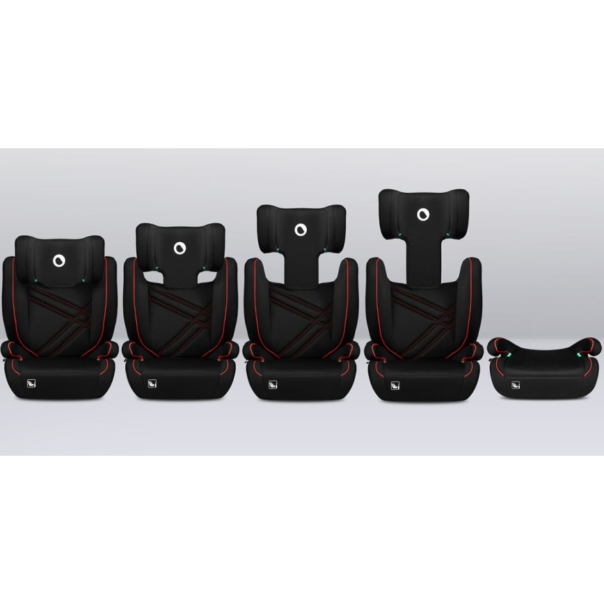 Lionelo - Seggiolino auto HUGO i-Size 100-150 cm nero/rosso