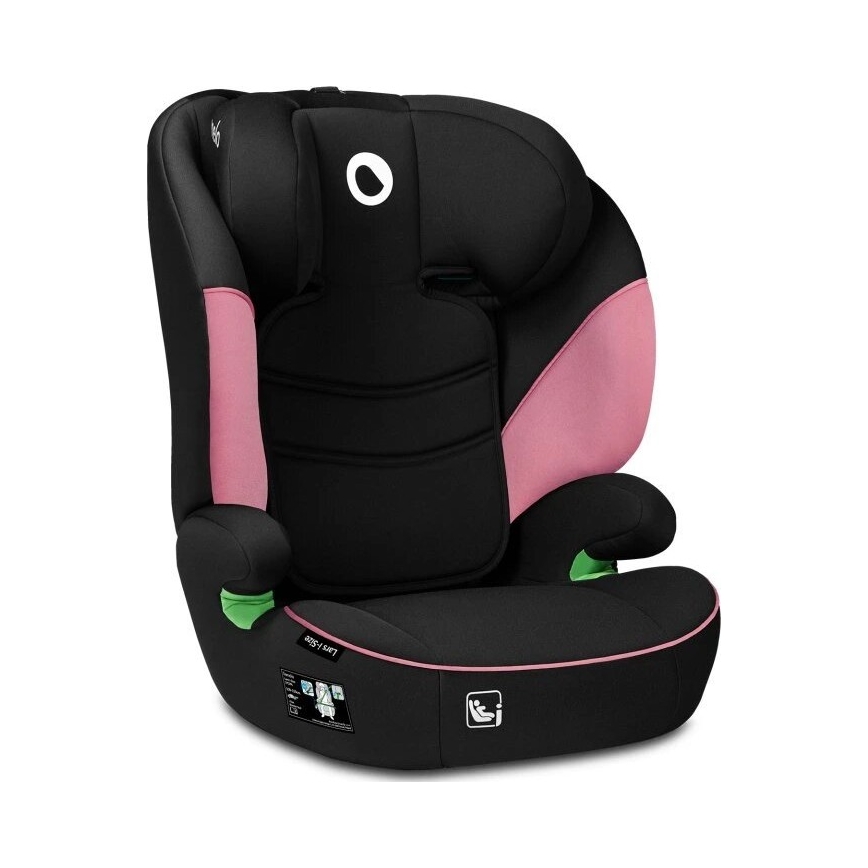Lionelo - Seggiolino auto LARS i-Dimensioni 100-150 cm nero/rosa